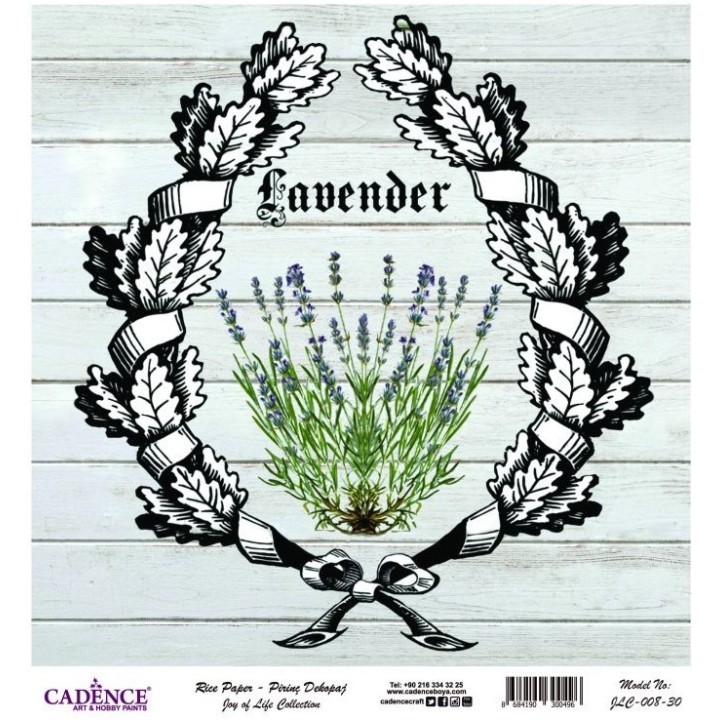 Cadence rijst decoupagepapier joy of life 008 30x32 cm lavender