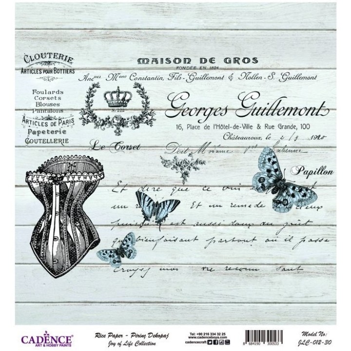 Cadence rijst decoupagepapier joy of life 012 30x32 cm georges guillemont