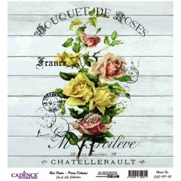 Cadence rijst decoupagepapier joy of life 019 30x32 cm bouguet de roses