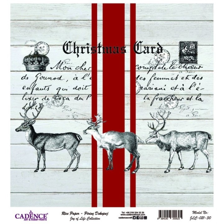 Cadence rijst decoupagepapier joy of life 021 30x32 cm christmas card
