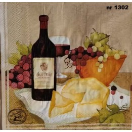Red wine and cheese servet 33x33cm (t-82)