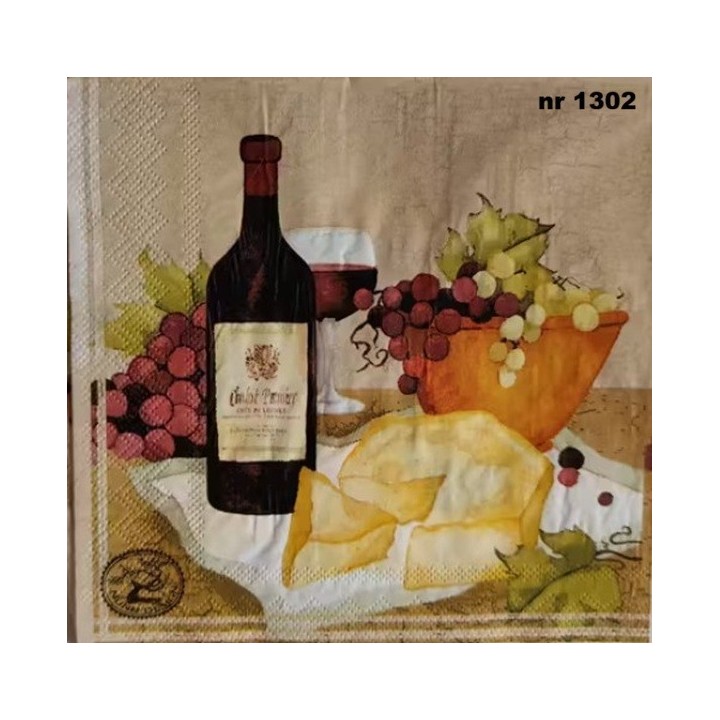 Red wine and cheese servet 33x33cm (t-82)