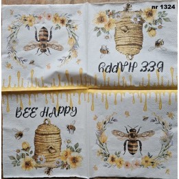 Bee happy servet 33x33cm (t-95)