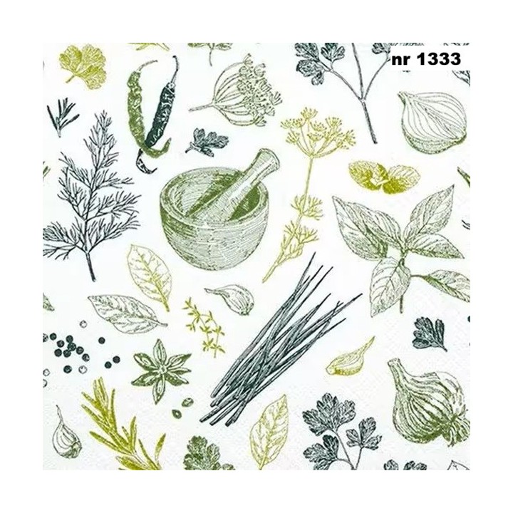 Herbs and Spices servet 33x33cm