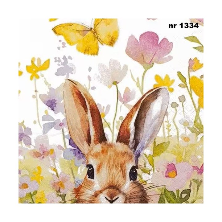 Bunny in Meadow servet 33x33cm