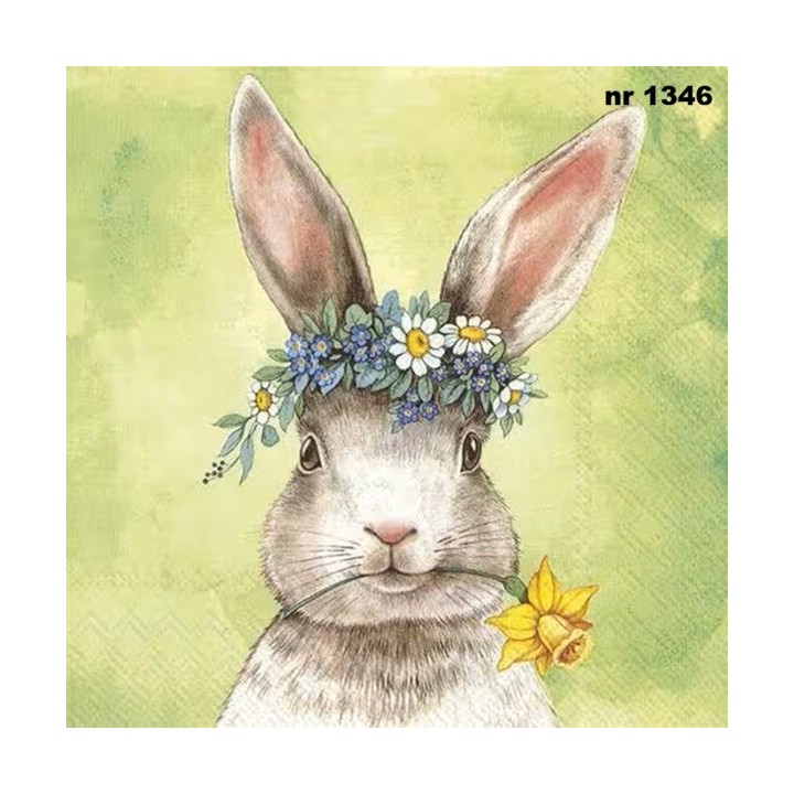 Easterfriends Bunny green servet 33x33cm