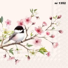 Little Birdie light rose servet 33x33cm