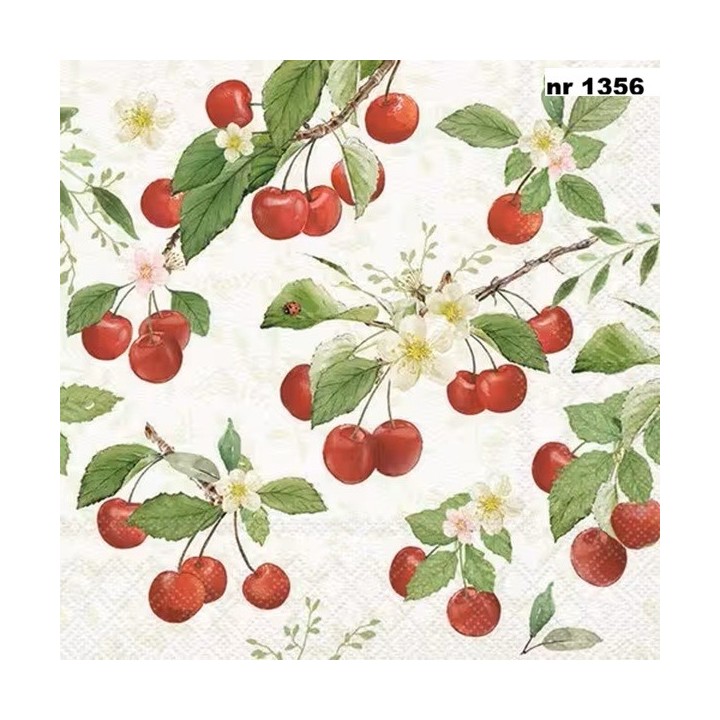 Fresh Cherries servet 33x33cm