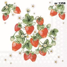 Bunch of Strawberries servet 33x33cm