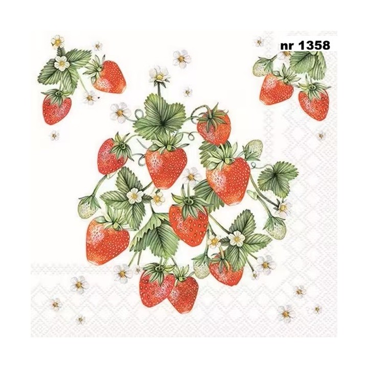 Bunch of Strawberries servet 33x33cm