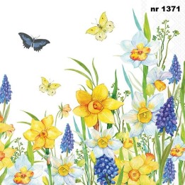 Narcis and Muscari servet 33x33cm