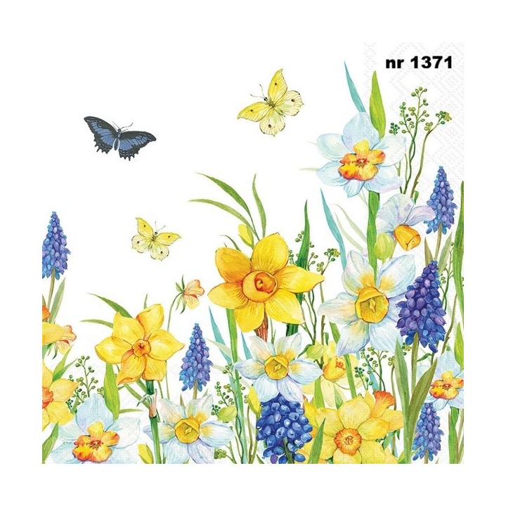 Narcis and Muscari servet 33x33cm