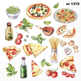 Pizza and Pasta servet 33x33cm