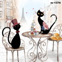 Cats in Paris servet 33x33cm