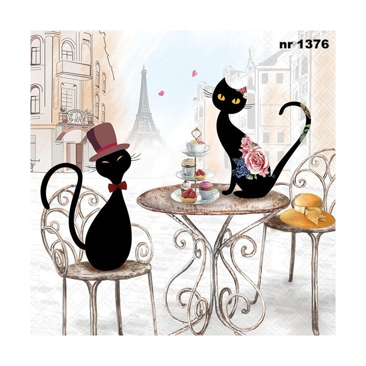 Cats in Paris servet 33x33cm