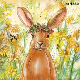 Flower Bunny servet 33x33cm