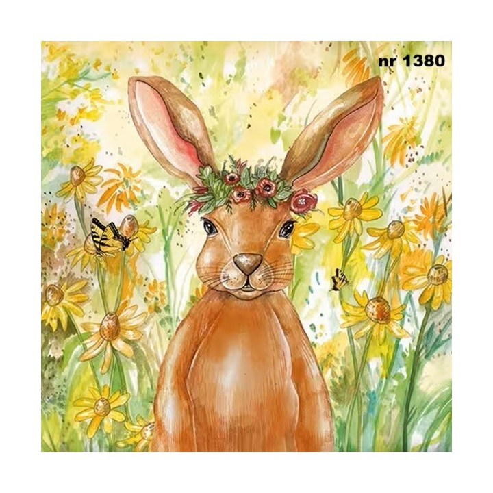 Flower Bunny servet 33x33cm