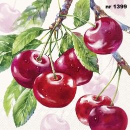 Cherry Fruits cream servet 33x33cm