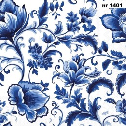 Delft Blue Florals servet 33x33cm