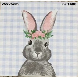 Flower bunny servet 25x25cm