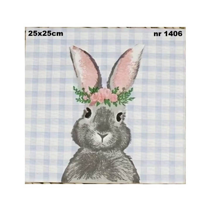 Flower bunny servet 25x25cm