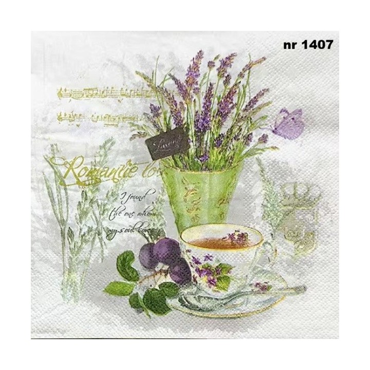 Lavender tea servet 33x33cm