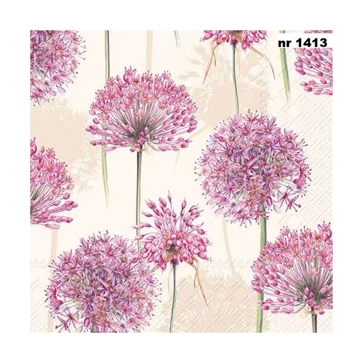 Allium cream servet 33x33cm