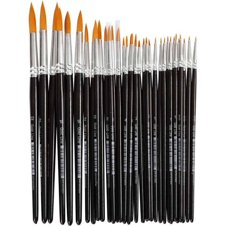 CC Gold Line Acryl Penselen All-round Rond Set 36 stuks