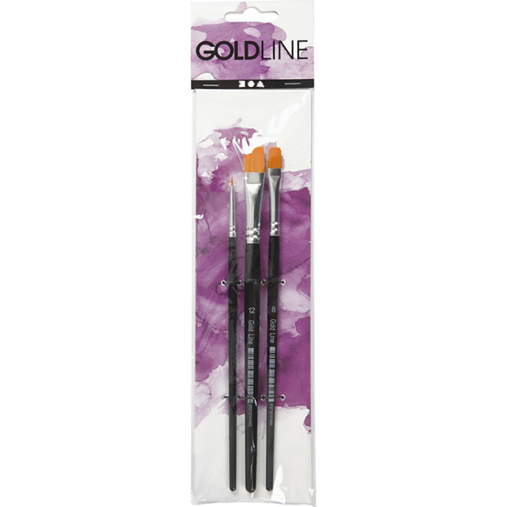 CC Gold Line Acryl Penselen Plat Set 3 stuks