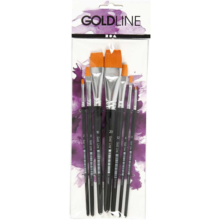 CC Gold Line Acryl Penselen Plat Set 7 stuks