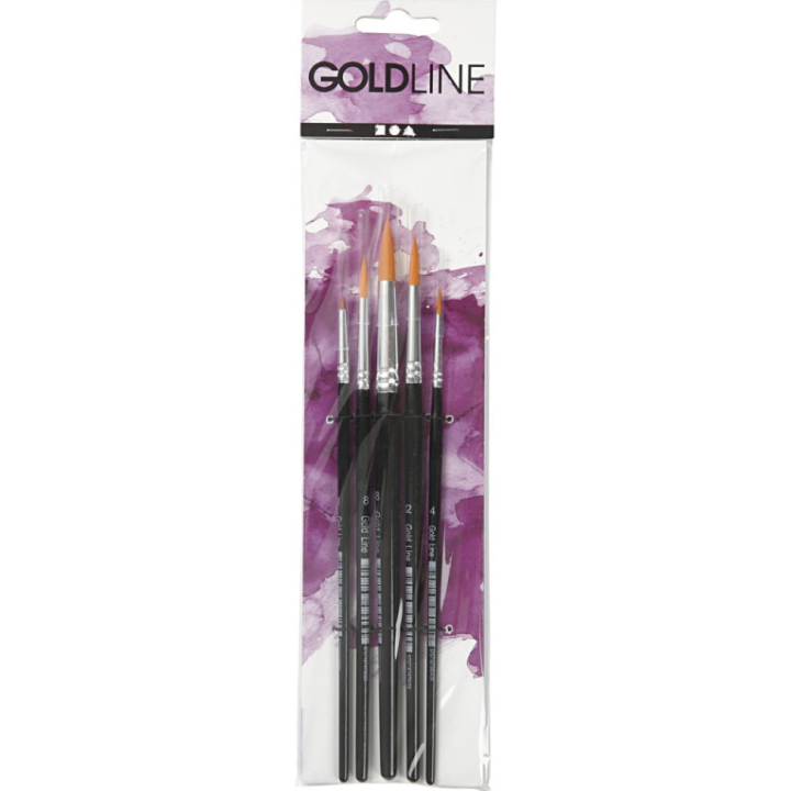 CC Gold Line Acryl Penselen Rond Set 5 stuks