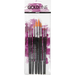 CC Gold Line Acryl Penselen Rond Set 8 stuks
