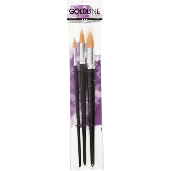 CC Gold Line Acryl Penselen Rond Set Groot 3 stuks