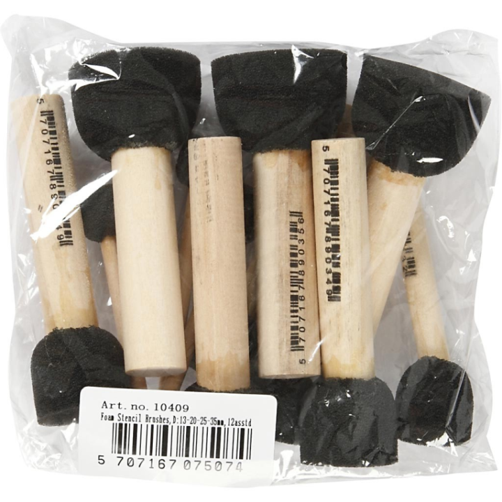 Artistline Foamkwasten 13-35 mm 12 stuks