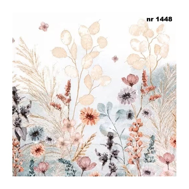 Mellow Flowers natural servet 33x33cm
