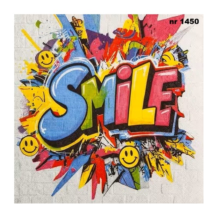 Street-Art Smile servet 33x33cm