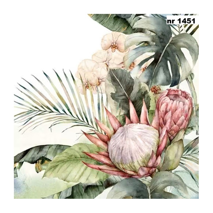 Protea & Orchids servet 33x33cm