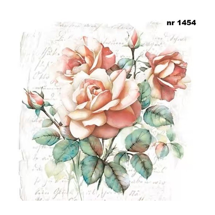 Subtle Classic Roses servet 33x33cm