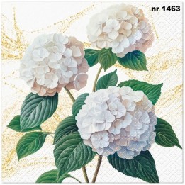 Romatic White Hydrangeas servet 33x33cm
