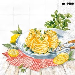 Spaghetti al Limone servet 33x33cm