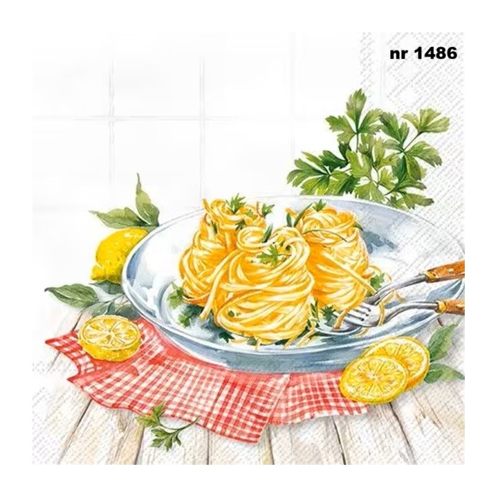 Spaghetti al Limone servet 33x33cm
