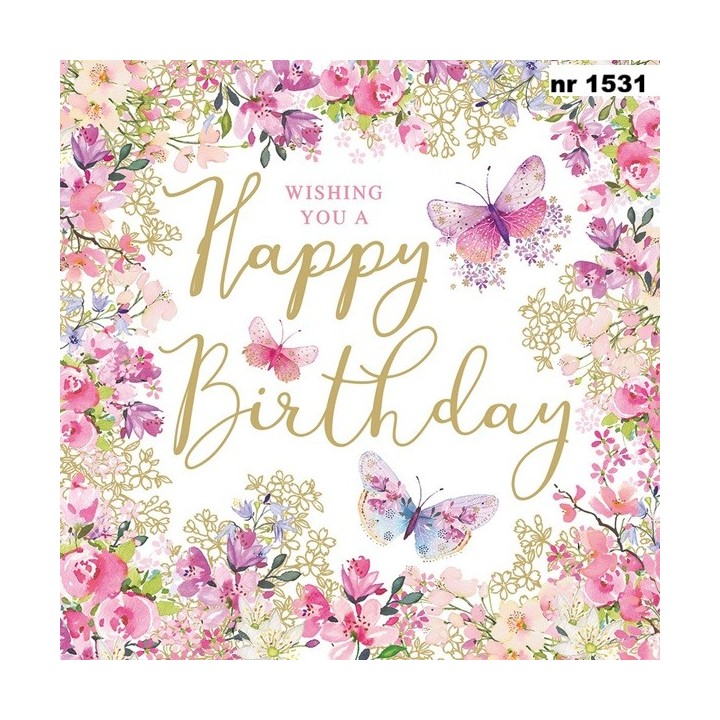Happy Birthday Wishes servet 33x33cm
