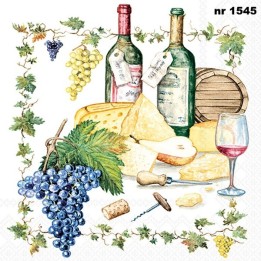 Wine and Cheese servet 33x33cm