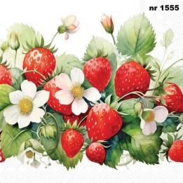 Juicy strawberries servet 33x33cm