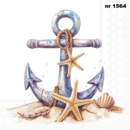 Rusty anchor servet 33x33cm