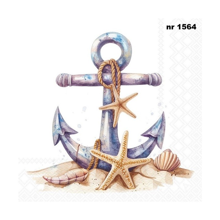 Rusty anchor servet 33x33cm