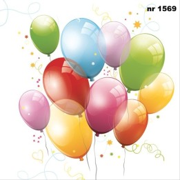 Birthday Balloons servet 33x33cm
