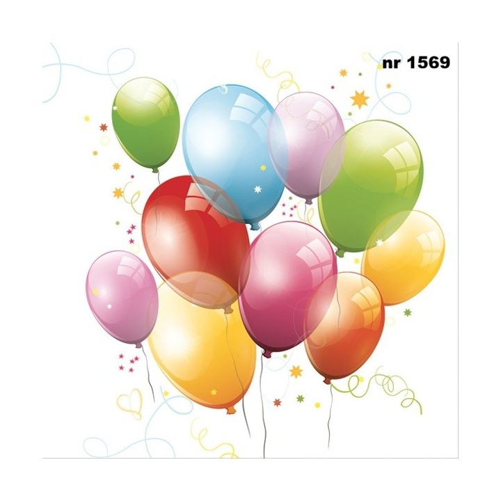Birthday Balloons servet 33x33cm