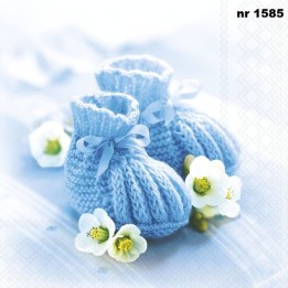 Knitted shoes blue servet 33x33cm