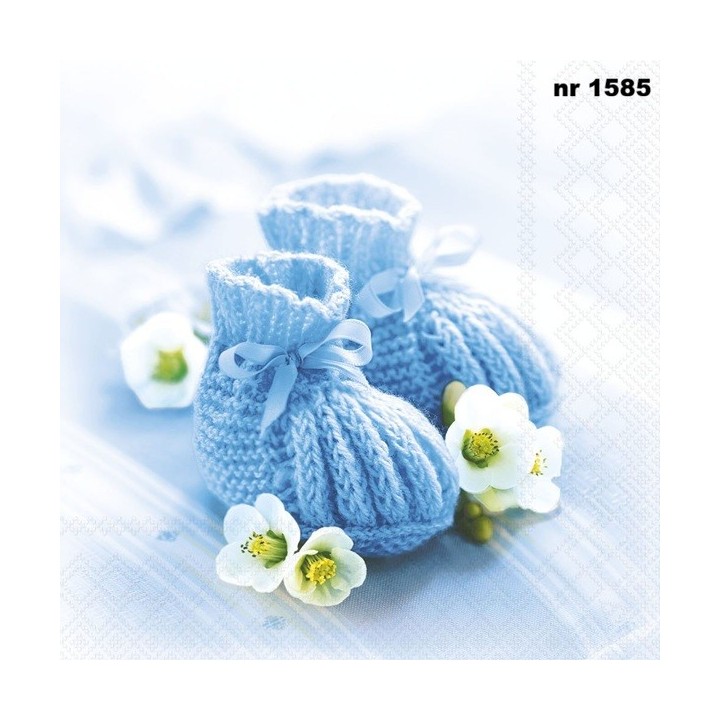 Knitted shoes blue servet 33x33cm